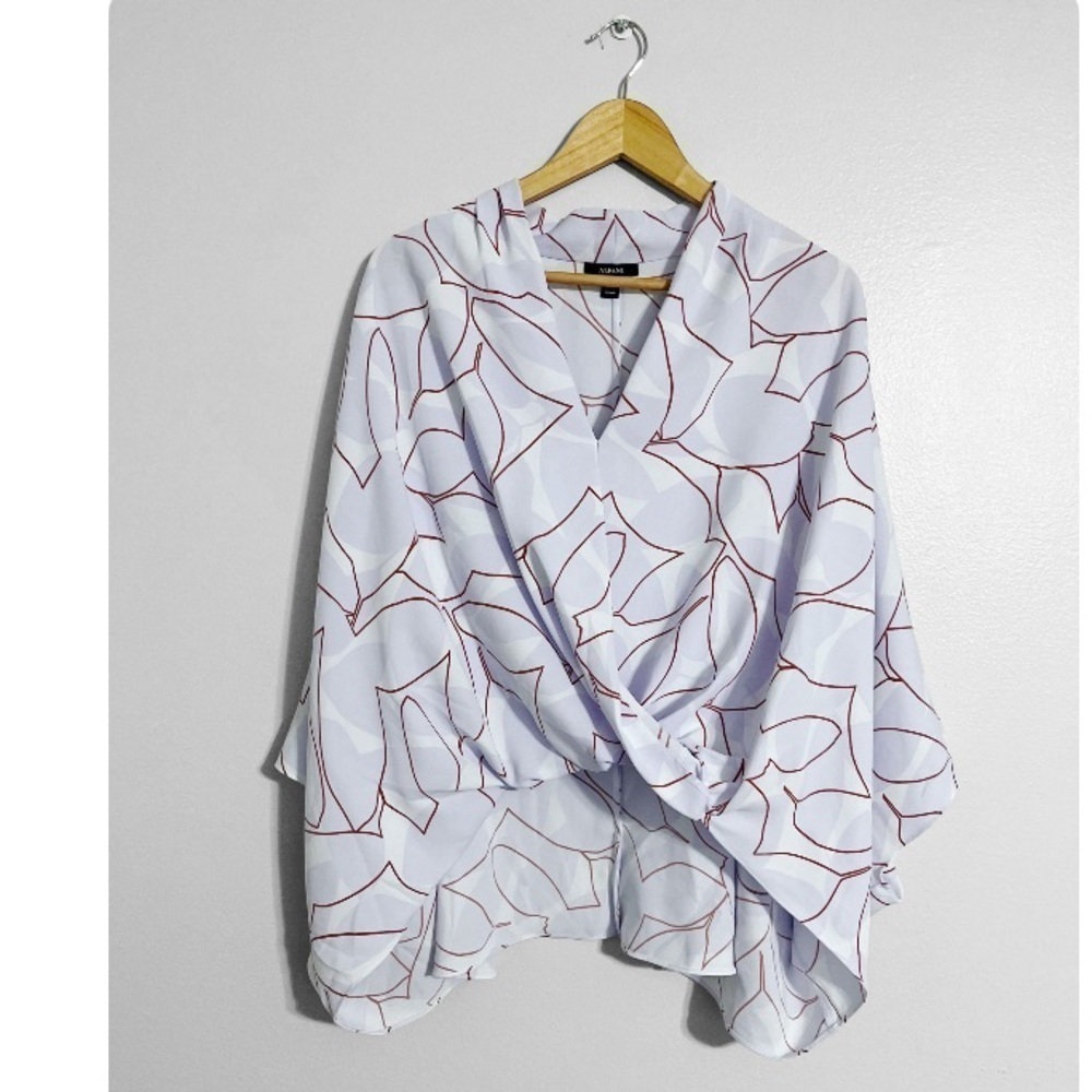 Alfani Printed High Low Cross Over Tunic Top